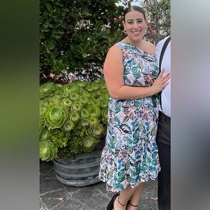 One Shoulder Printed Dress